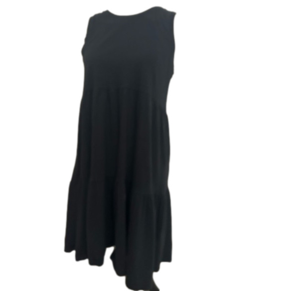 J. Crew Sleeveless Tiered Cotton Black Dress - Picture 1 of 5